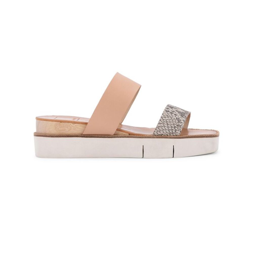 DOLCE VITA Womens Beige skin 1/2" Platform Parni Wedge Slide Sals 9.5 - Picture 1 of 4